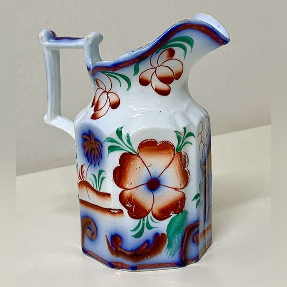 19th Century Antique Gaudy Welsh PAGODA Hexagonal Lustreware Pitcher Jug - Picture 4 of 16